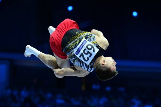 Zagreb, Croatia, 220826. 37th European Men s Artistic Gymnastics Championships, Individual Apparatus Finals at Arena Zagreb. Vault, Aleksei Usachev. Photo: Ivana Grgic CROPIX Zagreb Croatia Copyright: xxIvanaxGrgicx disciplina_preskok15-220826