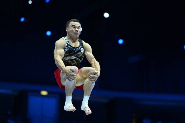 Zagreb, Croatia, 220826. 37th European Men s Artistic Gymnastics Championships, Individual Apparatus Finals at Arena Zagreb. Vault, Aleksei Usachev. Photo: Ivana Grgic CROPIX Zagreb Croatia Copyright: xxIvanaxGrgicx disciplina_preskok16-220826