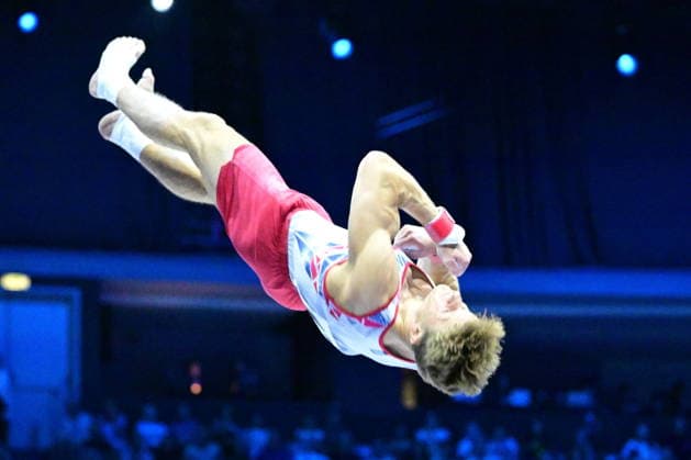 Zagreb, Croatia, 220826. 37th European Men s Artistic Gymnastics Championships, Individual Apparatus Finals at Arena Zagreb. Vault, Sebastian Sponevik, Norway. Photo: Ivana Grgic CROPIX Zagreb Croatia Copyright: xxIvanaxGrgicx disciplina_preskok22-220826