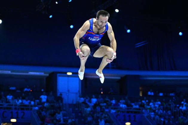 Zagreb, Croatia, 220826. 37th European Men s Artistic Gymnastics Championships, Individual Apparatus Finals at Arena Zagreb. Vault, Artur Davtyan, Armenia. Photo: Ivana Grgic CROPIX Zagreb Croatia Copyright: xxIvanaxGrgicx disciplina_preskok26-220826