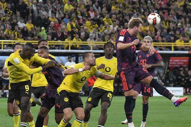 Harry Kane (Bayern 9) Kopfball Kopfballduell 22.08.2026 ¢ Fussball ¢ Borussia Dortmund vs FC Bayern München ¢ Super Cup, Signal Iduna Park, Dortmund, DFB DFL REGULATIONS PROHIBIT ANY USE OF PHOTOGRAPHS AS IMAGE SEQUENCES AND OR QUASI-VIDEO NRW Germany *** Harry Kane Bayern 9 Header Header duel 08 22 2026 ¢ Soccer ¢ Borussia Dortmund vs. FC Bayern Munich ¢ Super Cup, Signal Iduna Park, Dortmund, DFB DFL REGULATIONS PROHIBIT ANY USE OF PHOTOGRAPHS AS IMAGE SEQUENCES AND OR QUASI-VIDEO NRW Germany Copyright: xpepphotox xSaschaxWeizx pep00321, pep_20260822_hm