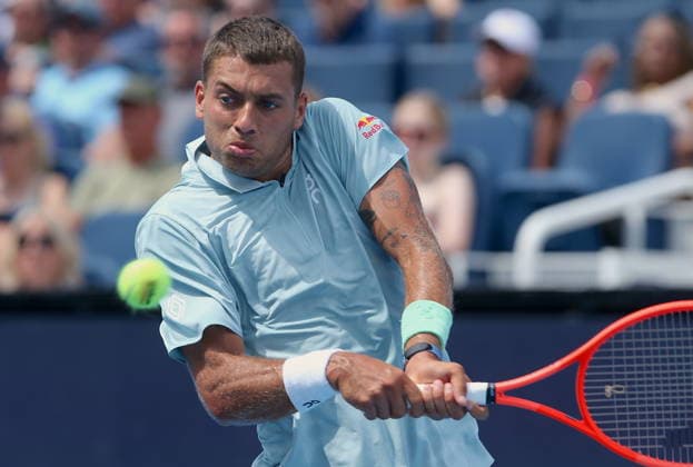 Cincinatti Open tennis tournament semi-finals Flavio Cobolli of Italy in action against Authur Fils of France during their men s singles semi-final match at the Cincinnati Open tennis tournament in Cincinnati, USA, 22 August 2026. CINCINNATI OHIO UNITED STATES  Copyright: xMARKxLYONSx