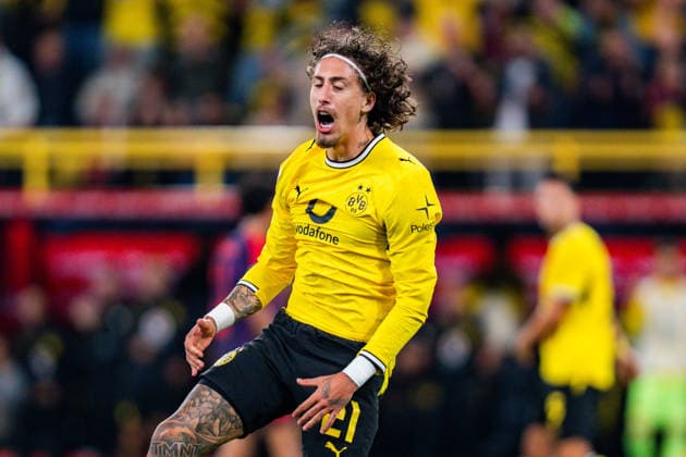 Supercup, Deutschland, Borussia Dortmund vs. FC Bayern München, 22.08.2026 im Signal Iduna Park Tor zum 1:2 durch Fabio Silva *** Super Cup, Germany, Borussia Dortmund vs. FC Bayern Munich, August 22, 2026, at Signal Iduna Park; Fabio Silva scored the goal that made it 1–2 Copyright: xBahhoxKarax