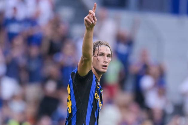 FC Internazionale v AC Monza - Serie A 2026 27 Pio Esposito of FC Internazionale celebrate the 3-1 gol during the Serie A Enilive 2026 27 match between Inter and Monza at San Siro Stadium in Milan, Italy on August 22, 2026 Milano Italy  Copyright: xAndreaxxAmatox originalFilename:amato-notitle260822_npTSD.jpg