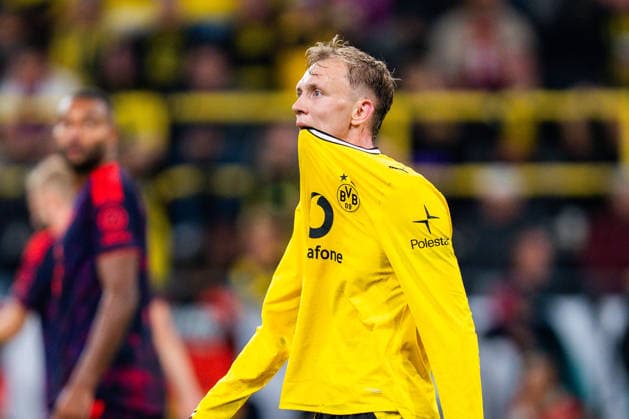 Supercup, Deutschland, Borussia Dortmund vs. FC Bayern München, 22.08.2026 im Signal Iduna Park Maximilian Beier enttäuscht *** Super Cup, Germany, Borussia Dortmund vs. FC Bayern Munich, August 22, 2026, at Signal Iduna Park; Maximilian Beier Disappointed Copyright: xBahhoxKarax