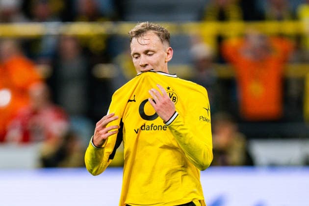 Supercup, Deutschland, Borussia Dortmund vs. FC Bayern München, 22.08.2026 im Signal Iduna Park Maximilian Beier enttäuscht *** Super Cup, Germany, Borussia Dortmund vs. FC Bayern Munich, August 22, 2026, at Signal Iduna Park—Maximilian Beier is disappointed Copyright: xBahhoxKarax
