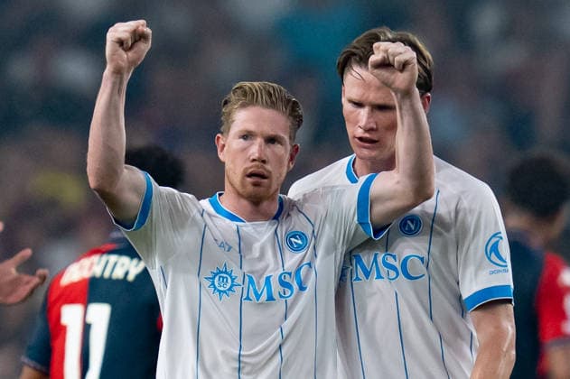 Genoa CFC v SSC Napoli - Serie A Enilive Kevin De Bruyne of SSC Napoli celebrates after scoring first goal during the Serie A Enilive match between Genoa CFC and SSC Napoli at Luigi Ferraris Stadium on August 22, 2026 in Genoa, Italy Genoa Luigi Ferraris Stadium Liguria Italy Copyright: xGiuseppexMaffiax 260822SerieA_Genoa-Napoli_GM_01232