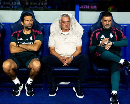 August 22, 2026, Barcelona, Catalonia, Spain: BARCELONA, SPAIN - AUGUST 22: Jose Mourinho head coach of Real Madrid in action during the LaLiga EA Sports match between RCD Espanyol and Real Madrid at RCDE Stadium on August 22, 2026 in Barcelona, Spain. Soccer 2026: RCD Espanyol V Real Madrid - LaLiga EA Sports  - ZUMAs316 20260822_znp_s316_018 Copyright: xMartixSeguraxRamonedax