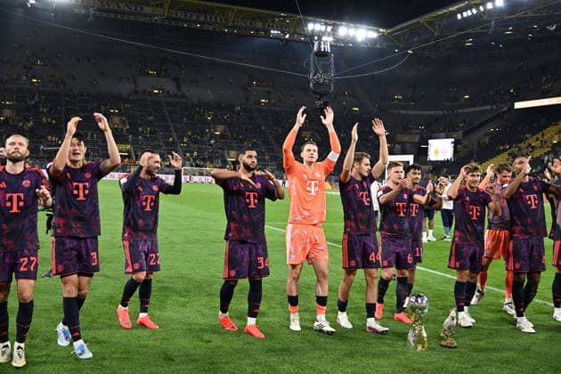 22.08.2026, xsltx, Fussball Franz Beckenbauer Supercup 2026, Borussia Dortmund - FC Bayern München v.l. Jubel, Freude über den Sieg des Supercups (DFL DFB REGULATIONS PROHIBIT ANY USE OF PHOTOGRAPHS as IMAGE SEQUENCES and or QUASI-VIDEO) Dortmund *** August 22, 2026, xsltx, Soccer Franz Beckenbauer 2026 Super Cup, Borussia Dortmund vs. FC Bayern Munich: Jubilation, joy over the Super Cup victory DFL DFB REGULATIONS PROHIBIT ANY USE OF PHOTOGRAPHS as IMAGE SEQUENCES and or QUASI-VIDEO Dortmund