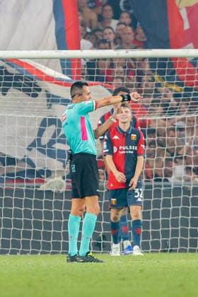Napoli™s Antonio Vergara scores a goal during the Serie A soccer match between Genoa and Napoli at the Luigi Ferraris Stadium in Genoa, Italy - Saturday, August 22, 2026. - Soccer .  Copyright: xTanoxPecoraro LaPressex