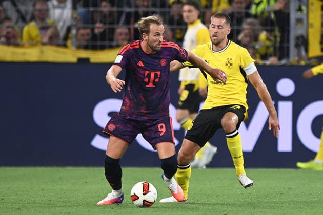 Harry KANE (M) gegen Waldemar ANTON (DO) Aktion, Zweikampf, Fussball DFL Franz Beckenbauer Supercup 2026 Borussia Dortmund - FC Bayern Muenchen am 22.08.2026 in Dortmund Deutschland. DFL regulations prohibit any use of photographs as image sequences and or quasi-video Â *** Harry KANE M vs. Waldemar ANTON DO Action, Tackle, Soccer DFL Franz Beckenbauer Super Cup 2026 Borussia Dortmund vs. FC Bayern Munich on August 22, 2026, in Dortmund, Germany DFL regulations prohibit any use of photographs as image sequences and or quasi-video Â