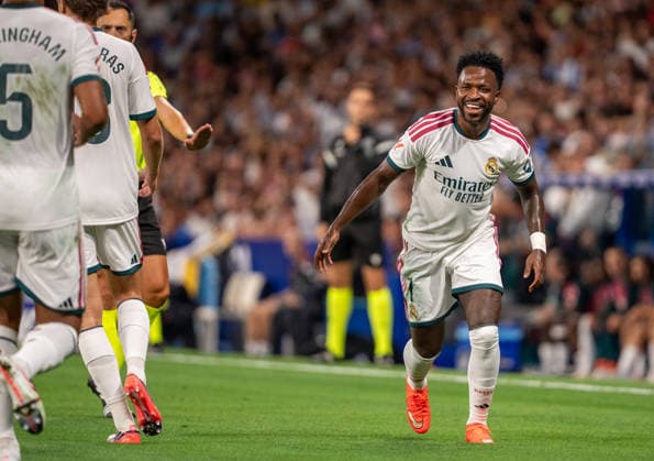 ESP: LaLiga EA Sports RCD Espanyol de Barcelona v Real Madrid Vinicius Junior of Real Madrid during LaLiga EA Sports match between RCDE Espanyol de Barcelona v Real Madrid played at RCDE Stadium, Cornella de Llobregat, Barcelona on August 22 2026 in Spain Spain Soccer *** ESP LaLiga EA Sports RCD Espanyol de Barcelona vs. Real Madrid Vinicius Junior of Real Madrid during the LaLiga EA Sports match between RCDE Espanyol de Barcelona and Real Madrid played at RCDE Stadium, Cornella de Llobregat, Barcelona on August 22, 2026, in Spain. Spanish Soccer Copyright: xAgenciaxLOFx