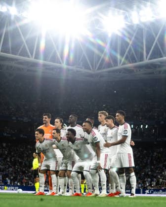 August 22, 2026, Barcelona, Catalonia, Spain: BARCELONA, SPAIN - AUGUST 22: Real Madrid in action at the start of the LaLiga EA Sports match between RCD Espanyol and Real Madrid at RCDE Stadium on August 22, 2026 in Barcelona, Spain. Barcelona Spain - ZUMAs316 20260822_znp_s316_012 Copyright: xMartixSeguraxRamonedax