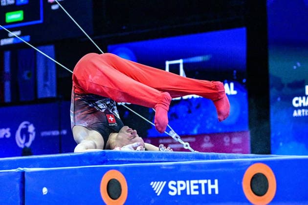 Zagreb, Croatia, 220826. 37th European Men s Artistic Gymnastics Championships, Individual Apparatus Finals at Arena Zagreb. Horizontal Bar, Noe Seifert, Swizerland. Photo: Ivana Grgic CROPIX Zagreb Croatia Copyright: xxIvanaxGrgicx disciplina_preca36-220826