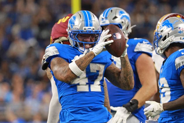Washington Commanders vs Detroit Lions DETROIT,MICHIGAN-AUGUST 22: Running back Trayveon Williams 47 of the Detroit Lions reacts after a play during the first half of an NFL, American Football Herren, USA preseason football game between the Washington Commanders and the Detroit Lions in Detroit, Michigan USA, on Saturday, August 22, 2026 Detroit Michigan United States  Copyright: xJorgexLemusx originalFilename:lemus-washingt260822_np4iH.jpg
