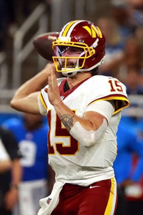 Washington Commanders vs Detroit Lions DETROIT,MICHIGAN-AUGUST 22: Washington Commanders quarterback Sam Hartman (15) passes the ball during the second half of an NFL, American Football Herren, USA preseason football game between the Washington Commanders and the Detroit Lions in Detroit, Michigan USA, on Saturday, August 22, 2026 Detroit Michigan United States  Copyright: xAmyxLemusx originalFilename:lemus-washingt260822_npvAB.jpg
