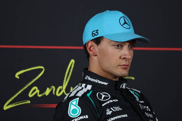 F1 Grand Prix Of The Netherlands 2026 Qualifying George Russell of Mercedes during the press conference, PK, Pressekonferenz after qualifying ahead of the Formula 1 Grand Prix of The Netherlands at Circuit Zandvoort in Zandvoort, Netherlands on August 22, 2026. Zandvoort Netherlands  Copyright: xJakubxPorzyckix originalFilename:porzycki-f1grandp260822_npQPv.jpg