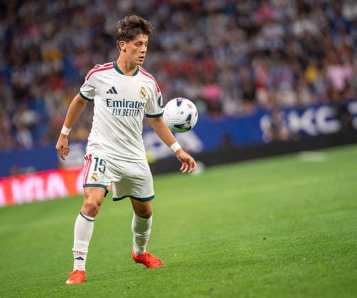 ESP: LaLiga EA Sports RCD Espanyol de Barcelona v Real Madrid Arda Guler of Real Madrid during LaLiga EA Sports match between RCDE Espanyol de Barcelona v Real Madrid played at RCDE Stadium, Cornella de Llobregat, Barcelona on August 22 2026 in Spain Spain Soccer *** ESP LaLiga EA Sports RCD Espanyol de Barcelona vs. Real Madrid: Arda Güler of Real Madrid during the LaLiga EA Sports match between RCD Espanyol de Barcelona and Real Madrid, played at RCDE Stadium in Cornellà de Llobregat, Barcelona, on August 22, 2026, in Spain. Spanish Soccer Copyright: xAgenciaxLOFx