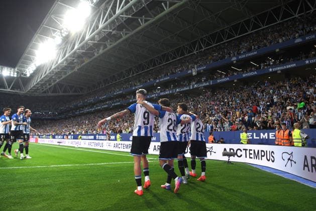 RCD ESPANYOL v REAL MADRID RCDE STADIUM BARCELONA. Aug 22, 2026 RCD ESPANYOL vs ATHLETIC CLUB DE BILBAO Aug 22,2026 A. Calatrava of RCD Espanyol celebrates scoring his team s first goal with teammates of RCD Espanyol during the match between RCD Espanyol and Real Madrid corresponding to the second day of La Liga EA Sports at RCDE Stadium in Barcelona, Spain. Cornella El Prat ESP Copyright: xS.xRosx