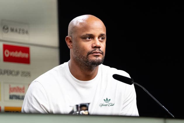 22.08.2026, GER Deutschland, Fussball, Saison 2026 2027, Franz Beckenbauer Supercup - Borussia Dortmund vs FC Bayern München Muenchen Interview nach dem Spiel mit Vincent Kompany (Chef-Trainer, FC Bayern München Muenchen) Dortmund Signal Iduna Park Nordrhein-Westfalen (NRW) Deutschland *** August 22, 2026, GER Germany, Soccer, 2026–2027 Season, Franz Beckenbauer Super Cup: Borussia Dortmund vs. FC Bayern Munich. Postgame interview with Vincent Kompany, Head Coach, FC Bayern Munich. Dortmund, Signal Iduna Park, North Rhine-Westphalia (NRW), Germany Copyright: xnordphotoxGmbHx xChristianxSchulzex