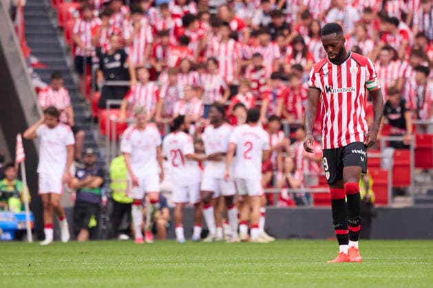 Athletic Club de Bilbao v Sevilla FC - LaLiga EA Sports 2026 27 BILBAO, SPAIN - AUGUST 22: Inaki Williams of Athletic Club Bilbao reacts after Sevilla s second goal during the LaLiga EA Sports 2026 27 match between Athletic Club de Bilbao and Sevilla FC at Estadio de San Mames on August 22, 2026 in Bilbao, Spain. (Photo by Marcos Calvo Photo Players Images Magara Press) Bilbao Estadio San Mames Spain Copyright: xMarcosxCalvox