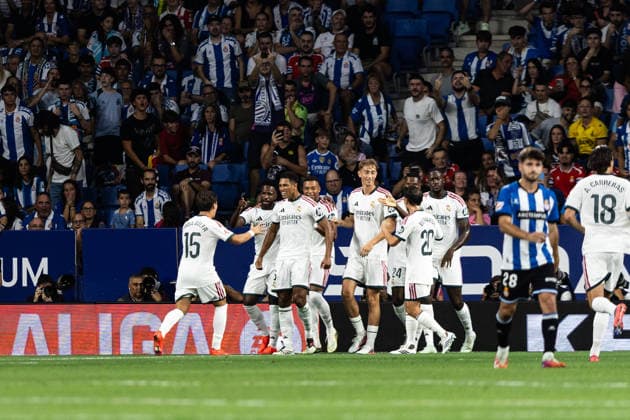 August 22, 2026, Barcelona, Catalonia, Spain: BARCELONA, SPAIN - AUGUST 22: Jude Bellingham of Real Madrid celebrates scoring during the LaLiga EA Sports match between RCD Espanyol and Real Madrid at RCDE Stadium on August 22, 2026 in Barcelona, Spain. Barcelona Spain - ZUMAs316 20260822_znp_s316_024 Copyright: xMartixSeguraxRamonedax
