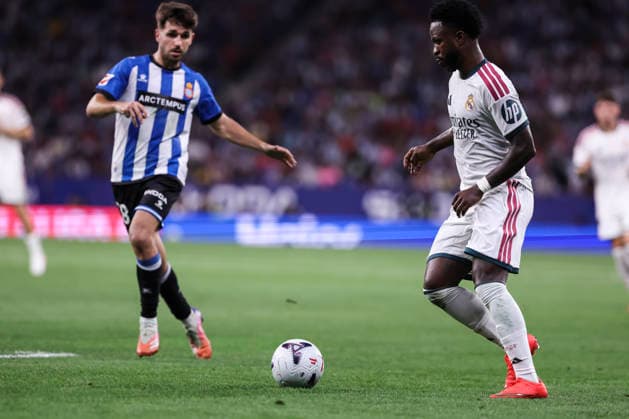 August 22, 2026, Cornella, Barcelona, SPAIN: Vinicius Junior of Real Madrid CF in action during the Spanish league, LaLiga EA Sports, football match played between RCD Espanyol and Real Madrid CF at RCDE Stadium on August 22, 2026 in Cornella, Spain. Cornella SPAIN - ZUMAa181 20260822_zaa_a181_284 Copyright: xJavierxBorregox