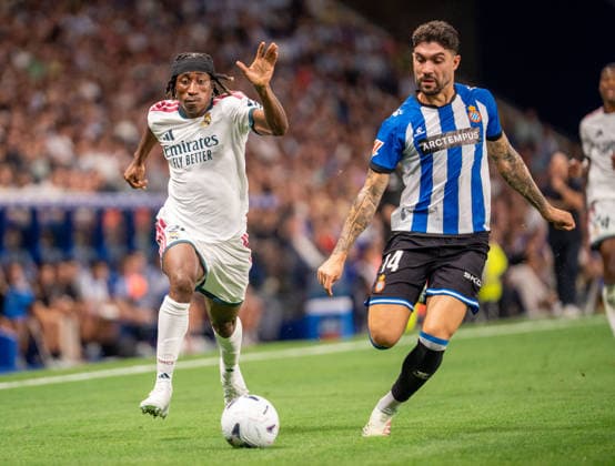 ESP: LaLiga EA Sports RCD Espanyol de Barcelona v Real Madrid Yan Diomande of Real Madrid during LaLiga EA Sports match between RCDE Espanyol de Barcelona v Real Madrid played at RCDE Stadium, Cornella de Llobregat, Barcelona on August 22 2026 in Spain Spain Soccer *** ESP LaLiga EA Sports RCD Espanyol de Barcelona vs. Real Madrid Yan Diomande of Real Madrid during the LaLiga EA Sports match between RCDE Espanyol de Barcelona and Real Madrid, played at RCDE Stadium in Cornellà de Llobregat, Barcelona, on August 22, 2026, in Spain. Spanish Soccer Copyright: xAgenciaxLOFx