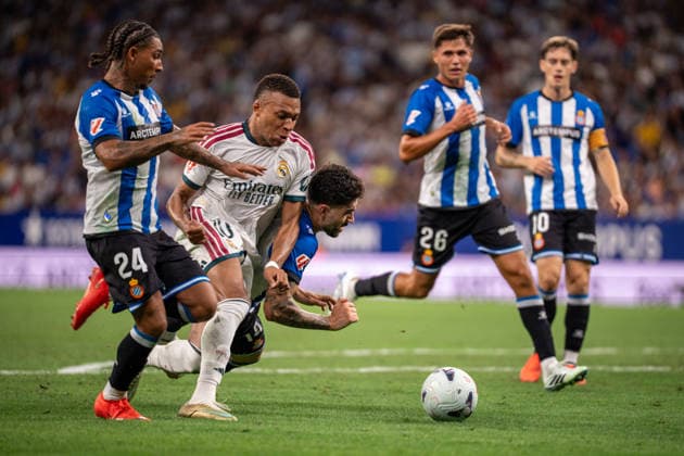 ESP: LaLiga EA Sports RCD Espanyol de Barcelona v Real Madrid Kylian Mbappe of Real Madrid during LaLiga EA Sports match between RCDE Espanyol de Barcelona v Real Madrid played at RCDE Stadium, Cornella de Llobregat, Barcelona on August 22 2026 in Spain Spain Soccer *** ESP LaLiga EA Sports RCD Espanyol de Barcelona vs. Real Madrid Kylian Mbappé of Real Madrid during the LaLiga EA Sports match between RCDE Espanyol de Barcelona and Real Madrid, played at RCDE Stadium in Cornellà de Llobregat, Barcelona, on August 22, 2026, in Spain. Spanish Soccer Copyright: xAgenciaxLOFx