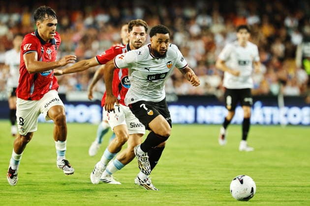 Arnaut Danjuma (Valencia), AUGUST 22, 2026 - Football Soccer : Spanish LaLiga EA Sports match between Valencia CF - RC Celta de Vigo at the Estadio Campo de Mestalla in Valencia, Spain. Noxthirdxpartyxsales  aflo_342273547 MutsuxKawamorix