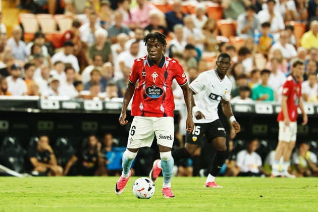 Ilaix Moriba (Celta), AUGUST 22, 2026 - Football Soccer : Spanish LaLiga EA Sports match between Valencia CF - RC Celta de Vigo at the Estadio Campo de Mestalla in Valencia, Spain. Noxthirdxpartyxsales  aflo_342273724 MutsuxKawamorix