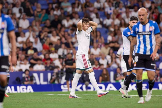 ESP: LaLiga EA Sports RCD Espanyol de Barcelona v Real Madrid Carlos Espi of Real Madrid during LaLiga EA Sports match between RCDE Espanyol de Barcelona v Real Madrid played at RCDE Stadium, Cornella de Llobregat, Barcelona on August 22 2026 in Spain Spain Soccer *** ESP LaLiga EA Sports RCD Espanyol de Barcelona vs. Real Madrid Carlos Espi of Real Madrid during the LaLiga EA Sports match between RCDE Espanyol de Barcelona and Real Madrid, played at RCDE Stadium in Cornellà de Llobregat, Barcelona, on August 22, 2026, in Spain. Spanish Soccer Copyright: xAgenciaxLOFx