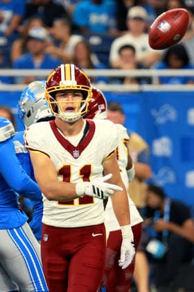 Washington Commanders vs Detroit Lions DETROIT,MICHIGAN-AUGUST 22: Washington Commanders wide receiver Luke McCaffrey (11) tosses the ball after a play during the second half of an NFL, American Football Herren, USA preseason football game between the Washington Commanders and the Detroit Lions in Detroit, Michigan USA, on Saturday, August 22, 2026 Detroit Michigan United States  Copyright: xAmyxLemusx originalFilename:lemus-washingt260822_np8nI.jpg