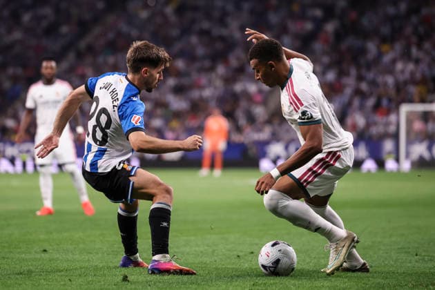August 22, 2026, Cornella, Barcelona, SPAIN: Kylian Mbappe of Real Madrid CF in action during the Spanish league, LaLiga EA Sports, football match played between RCD Espanyol and Real Madrid CF at RCDE Stadium on August 22, 2026 in Cornella, Spain. Cornella SPAIN - ZUMAa181 20260822_zaa_a181_319 Copyright: xJavierxBorregox