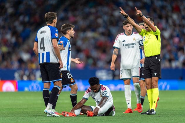 Spanish LaLiga EA Sports RCD Espanyol v Real Madrid CF in Cornella, Spain. LaLiga EA Sports match between RCD Espanyol and Real Madrid CF in RCDE Stadium, Cornella, Spain, on August 22, 2026. Cornella RCDE Stadium Barcelona Spain