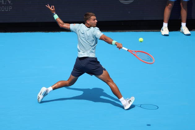 August 22, 2026, Mason, Oh, USA: Cincinnati Open Tennis 2026 - Flavio Cobolli plays a ball against Arthur Fils in the Cincinnati Open Tennis Tournament held in Mason OH. 2026 08 22. ZUMAPress Mason USA - ZUMAn24_ 20260822_zaf_n24_110 Copyright: xWallyxNellx