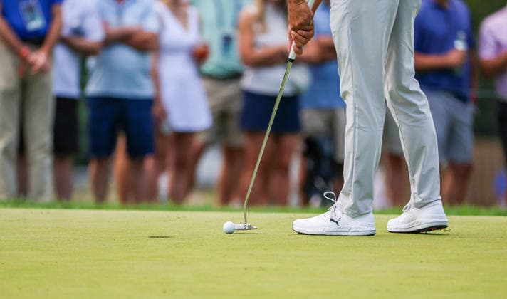 AUG 22, 2026: Rickie Fowler of the United States finishes off his putt on the fith hole during the third round of the BMW Championship at Bellerive Country Club in St. Louis, Missouri. CSM St. Louis United States - ZUMAc04_ 20260822_zma_c04_058 Copyright: xRomanxPunox