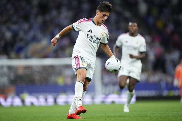 RCD Espanyol v Real Madrid - LaLiga BARCELONA, SPAIN - AUGUST 22: Arda Guler attacking midfield of Real Madrid and Turkiye during the La Liga EA Sports 2026 27 match between RCD Espanyol de Barcelona and Real Madrid at RCDE Stadium on August 22, 2026 in Barcelona, Spain. Jose Hernandez Anadolu Barcelona Spain. Editorial use only. Please get in touch for any other usage.  Copyright: x2026xAnadoluxJosexHernandezx