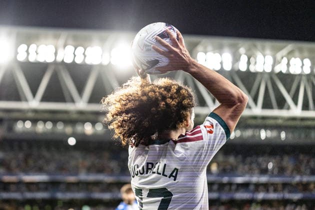 BARCELONA, SPAIN - AUGUST 22: A detailed view of Marc Cucurella of Real Madrid in action during the LaLiga EA Sports football match between Espanyol and Real Madrid at Estadio RCDE on August 22, 2026 in Barcelona, Spain. (Photo by Ricardo Nogueira Sports Press Photo)  Copyright: xRicardoxNogueira SportsxPressxPhotox Sportspressphoto_SPR212897
