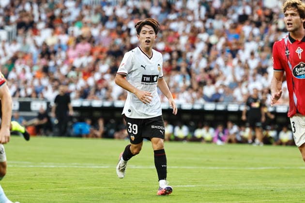 Ryunosuke Sato (Valencia), AUGUST 22, 2026 - Football Soccer : Spanish LaLiga EA Sports match between Valencia CF - RC Celta de Vigo at the Estadio Campo de Mestalla in Valencia, Spain. Noxthirdxpartyxsales  aflo_342282779 MutsuxKawamorix