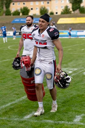 Lukas Dal Ben (DE, Duesseldorf Panther, 45) ohne Helm an der Seitenlinie GER, Allgaeu Comets vs Duesseldorf Panther, American Football, GFL, Saison 2026, Week 16, 22.08.2026 GER, Allgaeu Comets vs Duesseldorf Panther, American Football, GFL, Saison 2026, Week 16, 22.08.2026 Kempten *** Lukas Dal Ben (GER), Düsseldorf Panthers, 45, on the sideline without a helmet (GER), Allgäu Comets vs. Düsseldorf Panthers, American football, GFL, 2026 season, Week 16, August 22, 2026 GER, Allgäu Comets vs. Düsseldorf Panthers, American football, GFL, 2026 season, Week 16, August 22, 2026 Kempten Copyright: xEibner-Pressefoto FlorianxWolfx EP_FWF