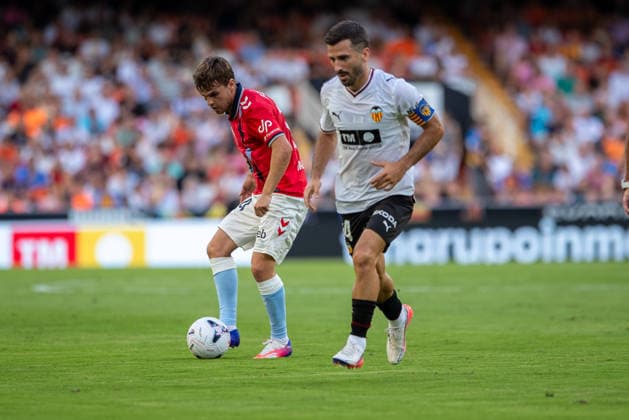 ESP: LaLiga EA Sports Valencia CF v Celta de Vigo Aleix Febas of Celta Vigo during LaLiga EA Sports match between Valencia CF v Celta de Vigo played at Mestalla Stadium, Valencia on August 22 2026 in Spain Spain Soccer *** ESP LaLiga EA Sports Valencia CF vs. Celta de Vigo Aleix Febas of Celta de Vigo during the LaLiga EA Sports match between Valencia CF and Celta de Vigo played at Mestalla Stadium in Valencia on August 22, 2026, in Spain. Spanish Soccer Copyright: xAgenciaxLOFx