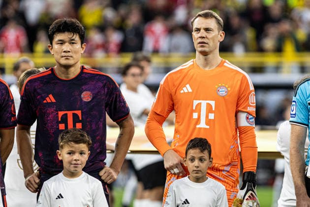 Franz-Beckenbauer-Supercup 2026: Borussia Dortmund - FC Bayern München; 22.08.2026 Minjae Kim (FC Bayern München, 3), Manuel Neuer (FC Bayern München, 1) bis zum Spielbeginn. Franz-Beckenbauer-Supercup 2026: Borussia Dortmund - FC Bayern München; Signal Iduna Park, Dortmund; 22.08.2026 *** 2026 Franz Beckenbauer Super Cup: Borussia Dortmund vs. FC Bayern Munich, August 22, 2026; Minjae Kim (FC Bayern Munich), 3; Manuel Neuer (FC Bayern Munich), 1 until kickoff Franz Beckenbauer Super Cup 2026 Borussia Dortmund vs. FC Bayern Munich Signal Iduna Park, Dortmund August 22, 2026 Copyright: xBEAUTIFULxSPORTS Buriakovx
