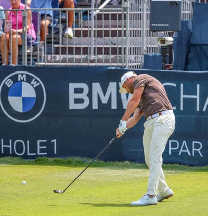 AUG 22, 2026: Wyndham Clark of the United States tees off on the first hole during the third round of the BMW Championship at Bellerive Country Club in St. Louis, Missouri. CSM St. Louis United States - ZUMAc04_ 20260822_zma_c04_115 Copyright: xRomanxPunox