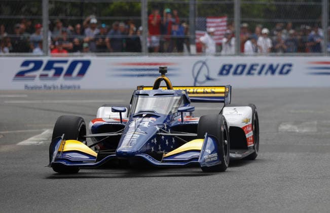 August 22, 2026: Santino Ferrucci, driver of the 14 AJ Foyt Racing Chevrolet drives during practice for the NTT IndyCar, Indy Car, IRL, USA Series Freedom 250 on August 22, 2026 on the streets of Washington, DC. CSM Washington Dc USA - ZUMAc04_ 20260822_zma_c04_188 Copyright: xJustinxCooperx