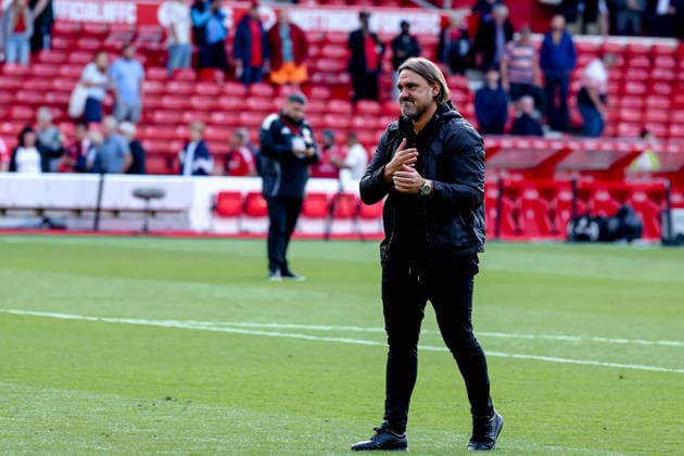 Nottingham Forest v Leeds United, Premier League Leeds United Head Coach Daniel Farke after the Premier League match between Nottingham Forest and Leeds United at the City Ground, Nottingham, UK on 22 August 2026. Nottingham City Ground Nottinghamshire UK Editorial use only DataCo restrictions apply See www.football-dataco.com , Copyright: xManjitxNarotrax PSI-24717-0222