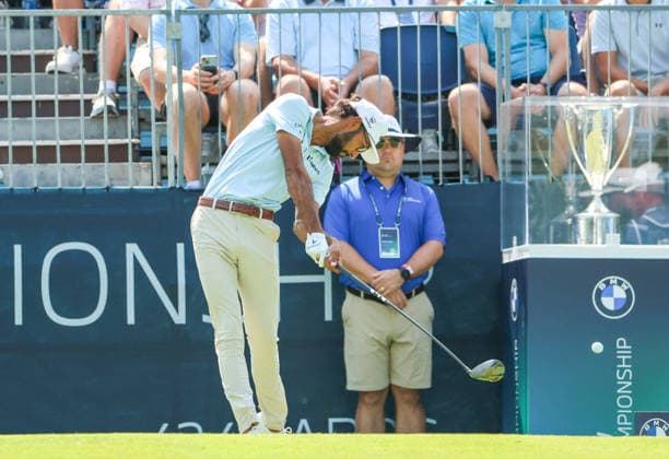 PGA, Golf Herren 2026: BMW Championship Aug 22 AUG 22, 2026: Akshay Bhatia of the United States tees off on the first hole during the third round of the BMW Championship at Bellerive Country Club in St. Louis, Missouri. Roman Puno CSM (Credit Image: Â Roman Puno Cal Media) St. Louis Missouri United States EDITORIAL USE ONLY Copyright: xx ZUMA-20260822_zma_c04_121.jpg RomanxPunox csmphotothree513804