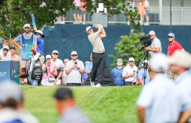 PGA, Golf Herren 2026: BMW Championship Aug 22 AUG 22, 2026: Alex Noren of the Sweden tees off on the fifth hole during the third round of the BMW Championship at Bellerive Country Club in St. Louis, Missouri. Roman Puno CSM (Credit Image: Â Roman Puno Cal Media) St. Louis Missouri United States EDITORIAL USE ONLY Copyright: xx ZUMA-20260822_zma_c04_052.jpg RomanxPunox csmphotothree513724