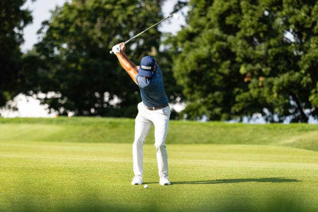 August 22, 2026, St. Louis, Missouri, USA: RICKIE FOWLER hits an approach shot on the first hole during Round 3 of the BMW Championship at Bellerive Country Club. St. Louis USA - ZUMAw173 20260822_zsp_w173_083 Copyright: xLukexWelshx