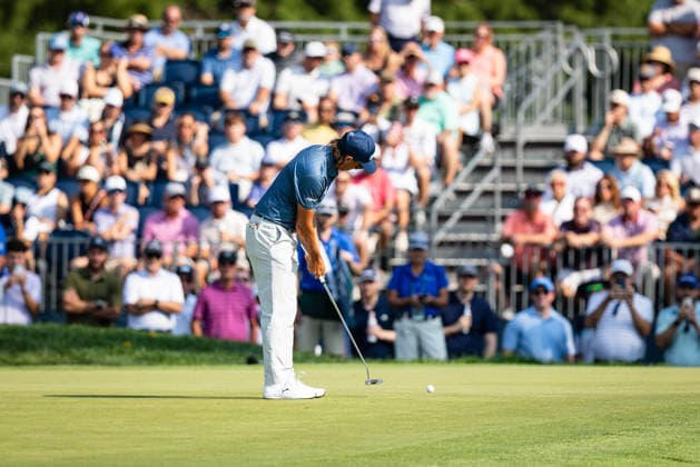 August 22, 2026, St. Louis, Missouri, USA: RICKIE FOWLER putts the golf ball on the third hole during Round 3 of the BMW Championship at Bellerive Country Club. St. Louis USA - ZUMAw173 20260822_zsp_w173_044 Copyright: xLukexWelshx
